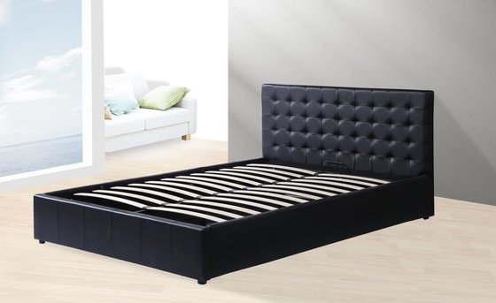 หัวเตียงไม้เนื้อแข็งเตียงคู่สไตล์โมเดิร์นโซฟา Cum Full Line Shape